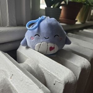 **Adorable 3.5-Inch Samir the Whale Squishmallow Backpack Clip**